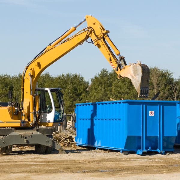 are there any restrictions on where a residential dumpster can be placed in Blair